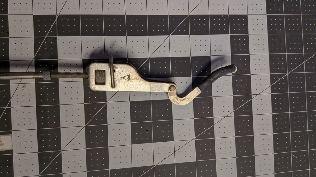 C. Sherman Johnson Safe Lock gate hook close-up on 1-inch grid