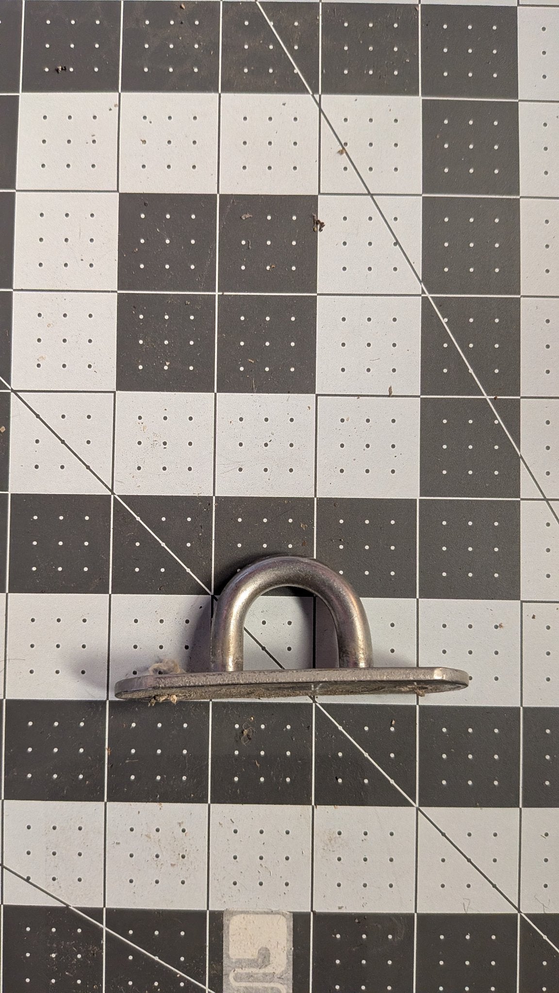 C. Sherman Johnson stainless pad eye side view on 1-inch grid