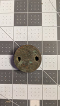 Bronze garboard drain plug top view with spanner holes on 1-inch grid