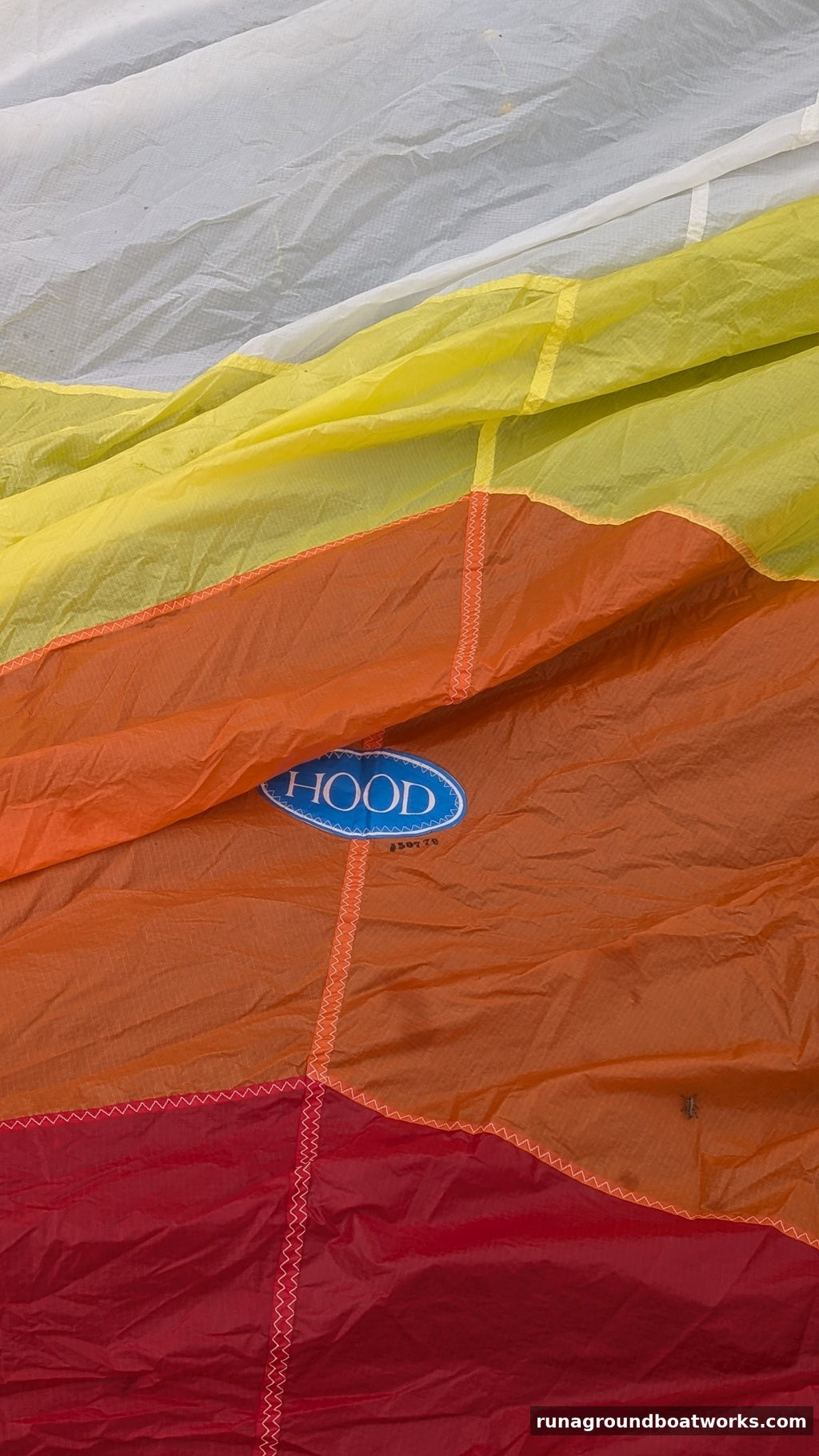 Hood Sails logo on the spinnaker — sail No. 50778