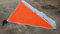 ATN Gale Sail 60 sq ft storm jib laid out — storm orange Dacron