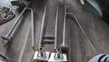 Stantion safety line kit.   includes (2) 2 hole 25 in singles (2)25 in 2 hole, with support leg for gate.  two pelican hooks.
