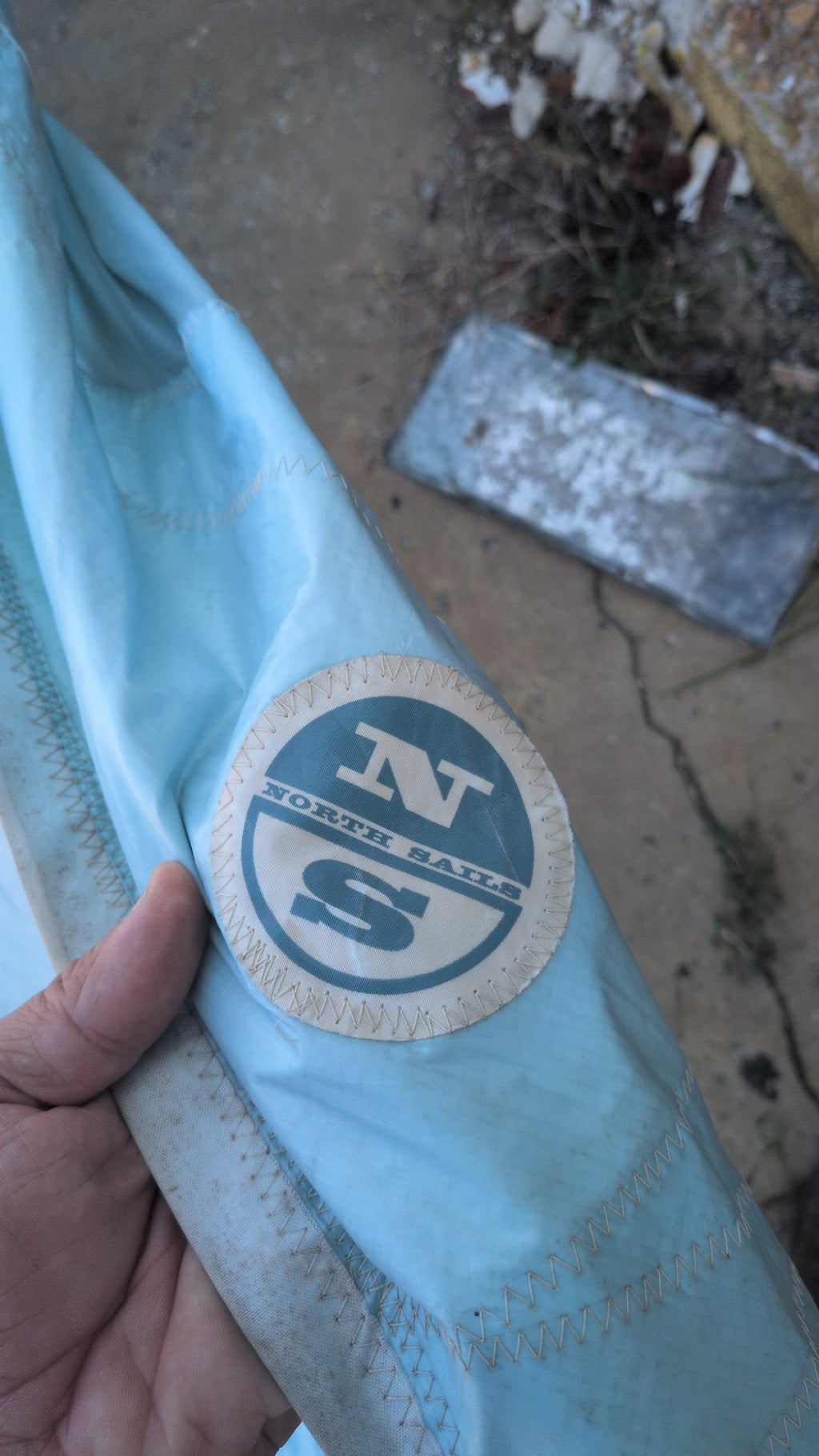 North Sails maker label on the spinnaker